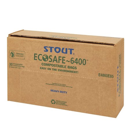 Stout By Envision 64 gal Trash Bags, Green, 48 PK E4860E85